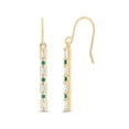 thumbnail image 1 of Cali Trove, 14K Yellow Gold Vermeil Baguette Diamond and Emerald Dangle Earrings for Women, 1/6 Ct, 1 of 7