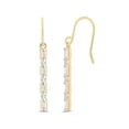 thumbnail image 1 of 14K Yellow Gold Vermeil Baguette and Round White Diamond Dangle Earrings for Women, 1/6 Ct, 1 of 7