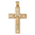 thumbnail image 1 of 14K Yellow Gold Vine Crucifix Pendant - 46 mm, 1 of 3