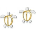 thumbnail image 1 of 14K Yellow Gold W/Rhodium Sea Turtle Post Earrings - 15.25mm, 1 of 6