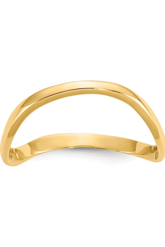 14K Yellow Gold Wave Fashion Thumb Ring (Size 9) Made In Peru k4595