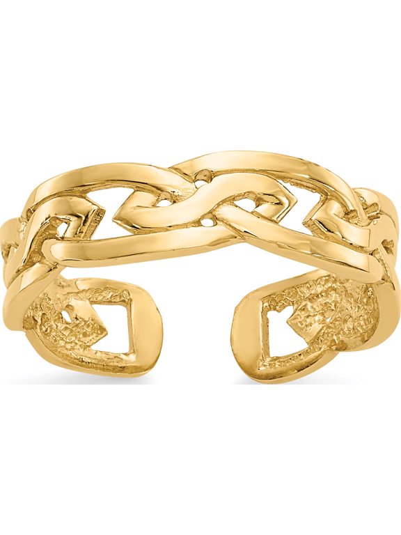 14K Yellow Gold Celtic Knot Design Toe Ring