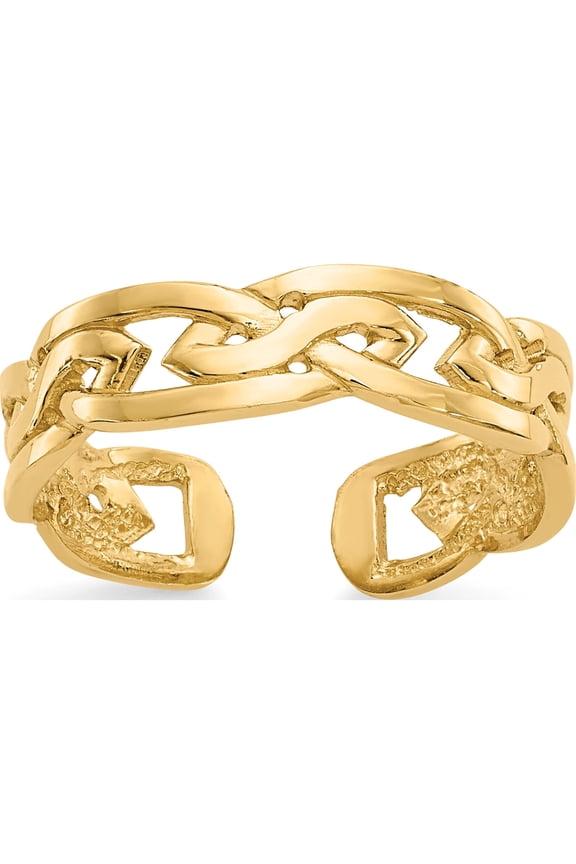 14K Yellow Gold Celtic Knot Design Toe Ring