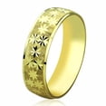 thumbnail image 1 of 14K Yellow Gold Wedding Band 6mm Machine Cut Patterned Ring, 1 of 2