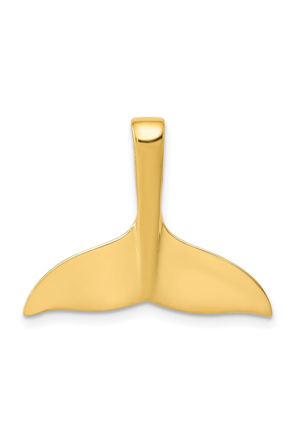 14K Yellow Gold Whale Tail Slide Pendant Charm Jewelry