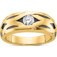 thumbnail image 1 of 14K Yellow Gold With Black Rhodium Ibgoodman Men's Satin 1/3 Carat Diamond Complete Ringsize 10 (Width 7.2) - Jbsp, 1 of 5