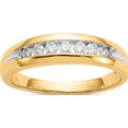thumbnail image 1 of 14K Yellow Gold With Rhodium Diamond Mens Channel Ring (Size 10) Made In India rm5780-033-ya, 1 of 5