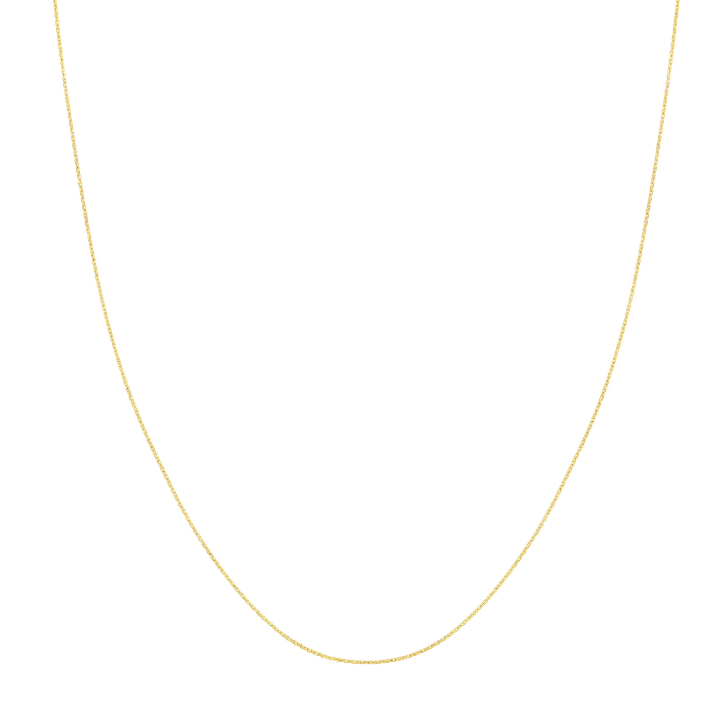 14K Yellow Gold Women's 16" 1.05mm Tight Cable Chain Necklace