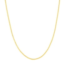 14K Yellow Gold Women's 18" 0.55mm Box Chain Necklace with 040 Gauage and 5.5mm Spring Ring Japanese Tag