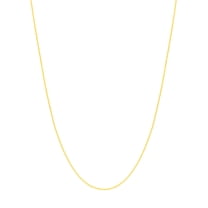 14K Yellow Gold Women's 18" 0.55mm Diamond Cut Box Chain Necklace with 040 Gauge and Spring Ring Quality Tag