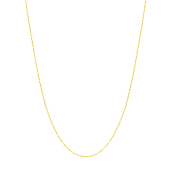 14K Yellow Gold Women's 18" 0.55mm Diamond Cut Box Chain Necklace with 040 Gauge and Spring Ring Quality Tag