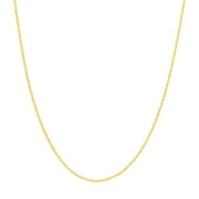 JEWELRY ADDICT 14K Yellow Gold Women's 18" 0.80mm Diamond Cut Cable Chain Necklace with 025 Gauage and a 5mm Spring Ring Quality Tag