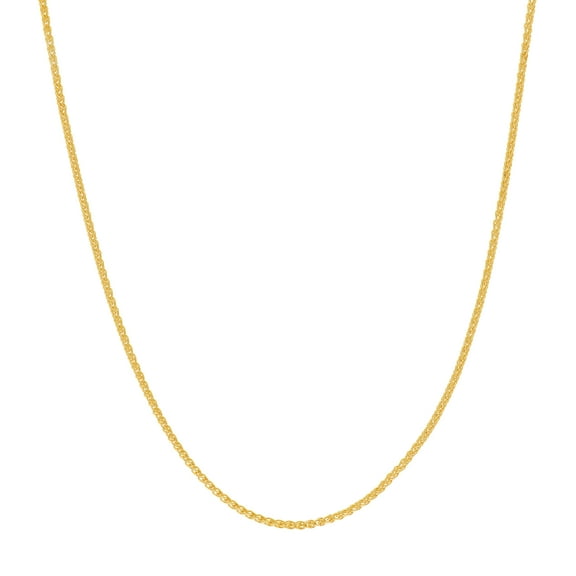 14K Yellow Gold Women's 20" 0.85mm Round Wheat Chain Necklace