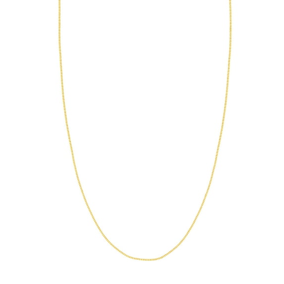 14K Yellow Gold Women's 20" 0.96mm Box Chain Necklace with 070 Gauge and Lobster Lock Quality Tag