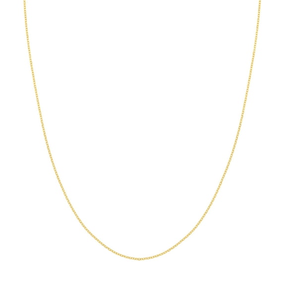 14K Yellow Gold Women's 20" 1.15mm Open Diamond Cut Cable with 035 Gauge and Lobster Lock Quality Tag