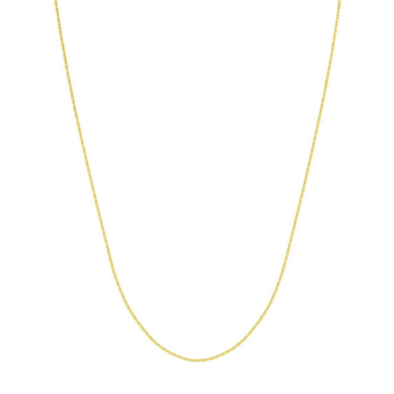 14K Yellow Gold Women's 24" 0.55mm Box Chain Necklace with 040 Gauge and Lobster Lock Quality Tag