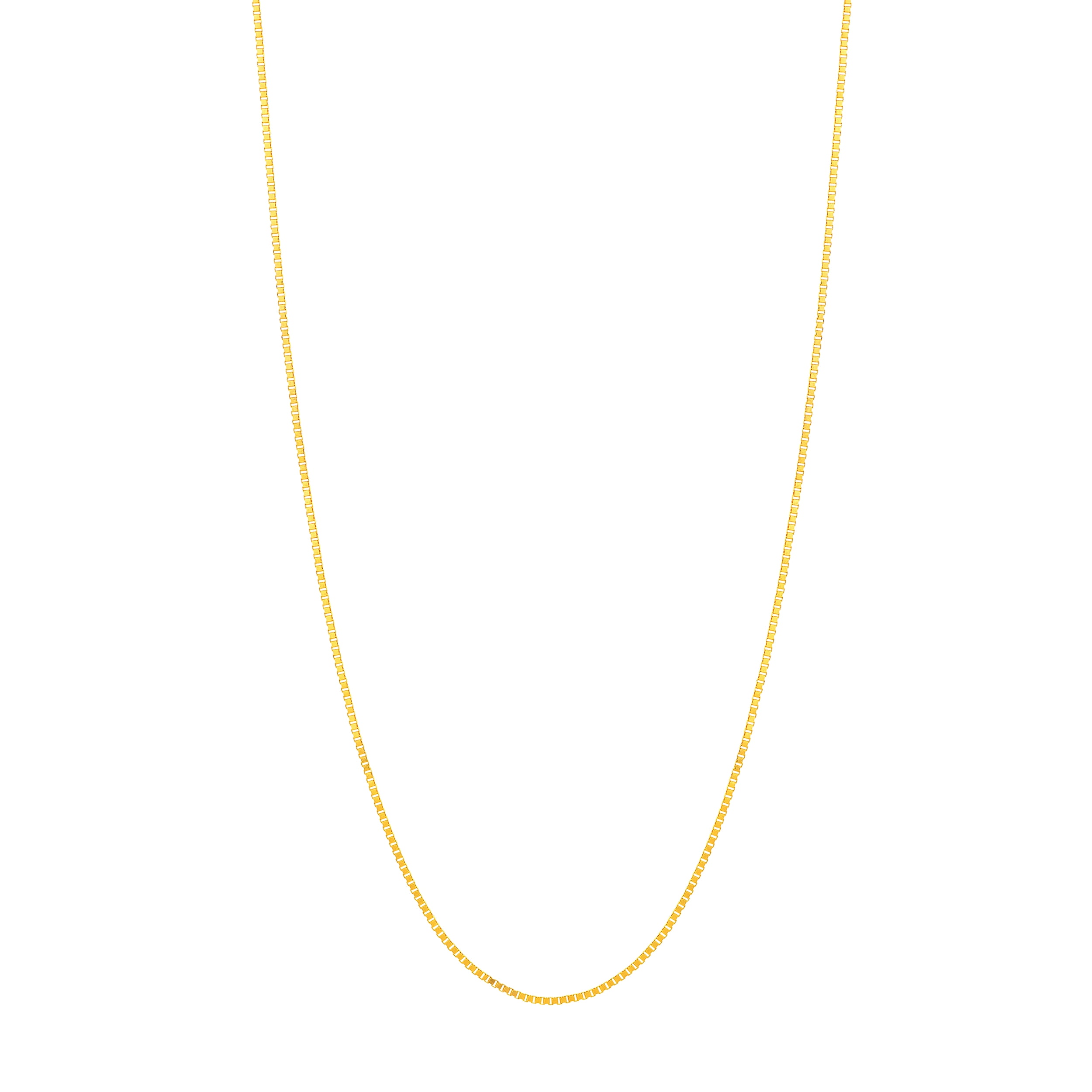 14K Yellow Gold Women's 24" 0.66mm Box Chain Necklace with 050 Gauge and Lobster Lock Quality Tag