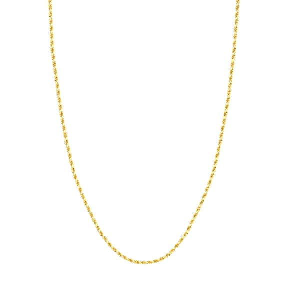 14K Yellow Gold Women's 24" 2.30mm Diamond Cut Rope Chain Necklace