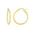 thumbnail image 1 of 14K Yellow Gold Women's 2x25mm Round Tube Polished Hoop Earrings, 1 of 4