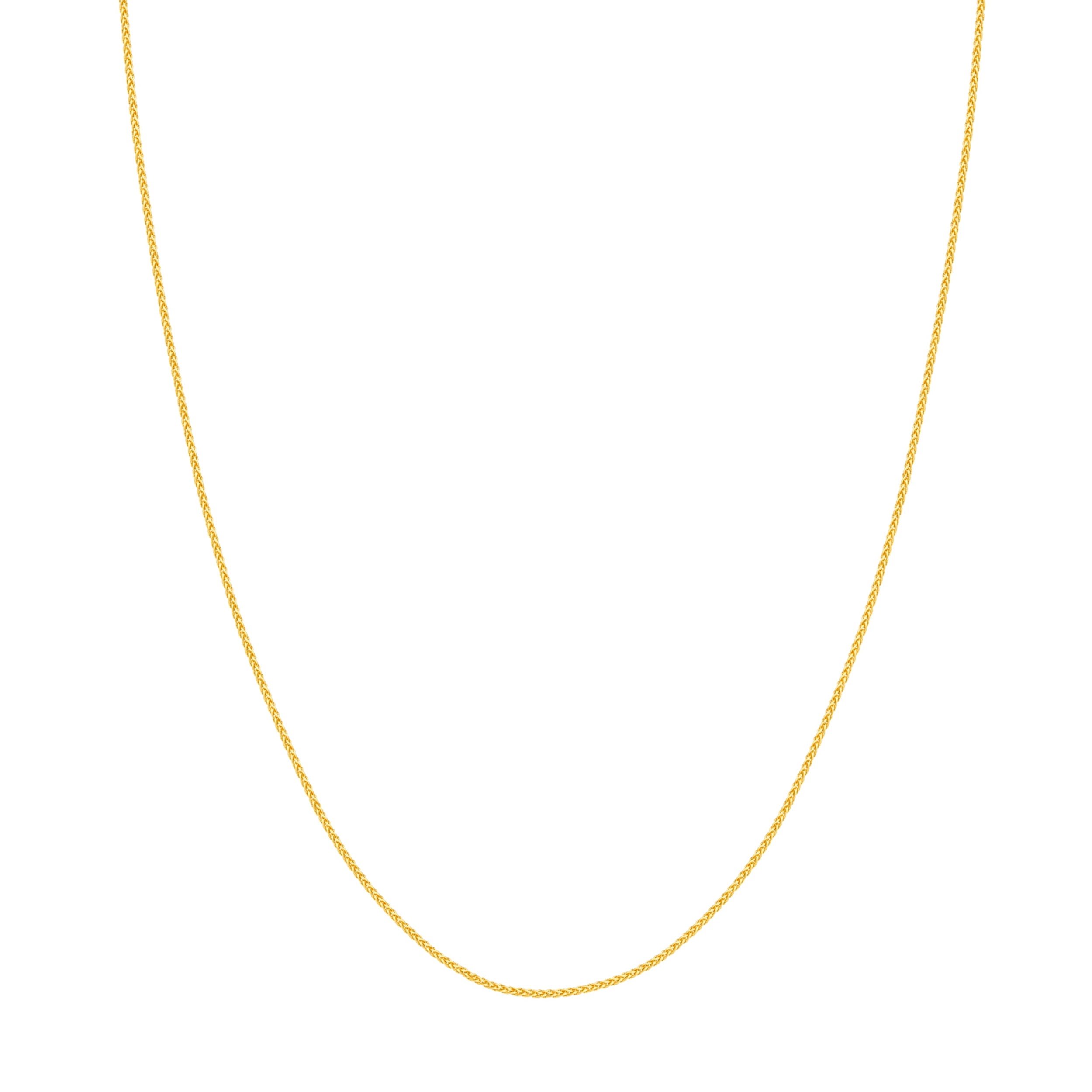 14K Yellow Gold Women's 30" 1.05mm Round Wheat Chain Necklace