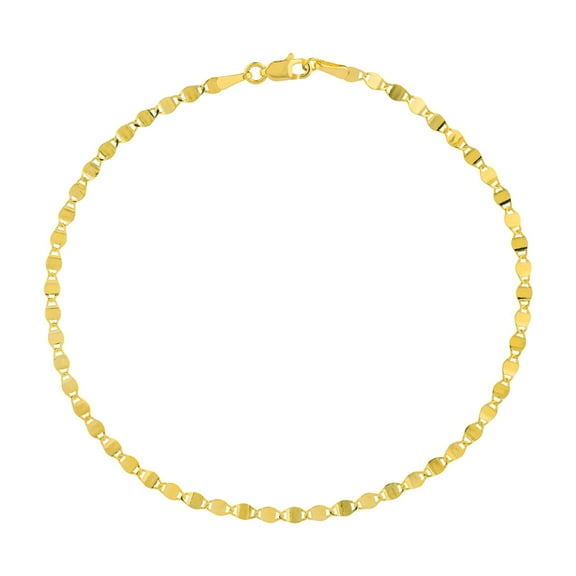 14K Yellow Gold Women's 7.50" 2.70mm Diamond Cut Valentino Chain Bracelet