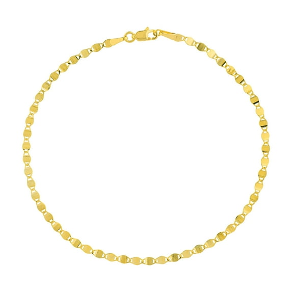 14K Yellow Gold Women's 7.50" 2.70mm Diamond Cut Valentino Chain Bracelet