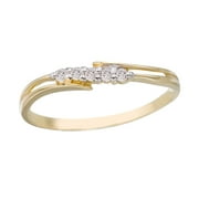 DIRECT-JEWELRY 14K Yellow Gold and Diamond Bypass Promise Ring