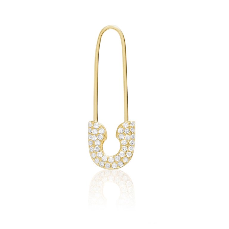 Gold Safety Pin Earring (Single)