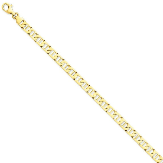 14K Yellow Gold bracelet Chain style Anchor 8 in 6.5 mm