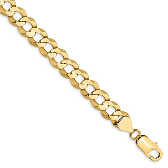 14K Yellow Gold bracelet Chain style Curb 7 in 8.3 mm