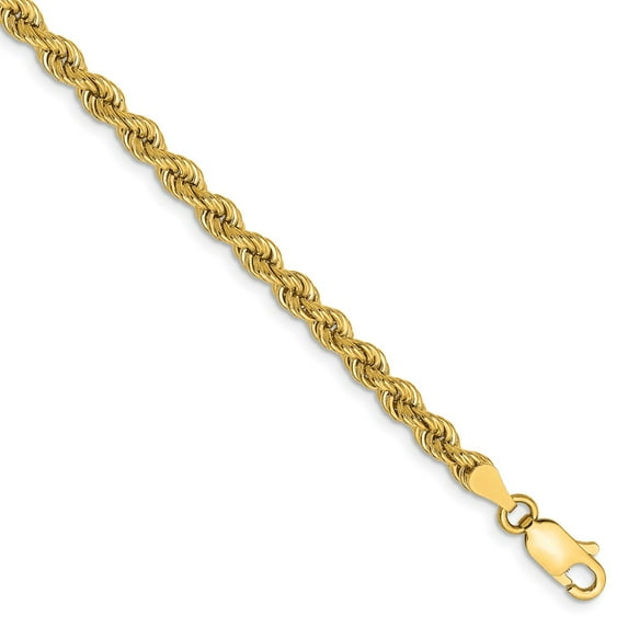 14K Yellow Gold bracelet Chain style Rope 8 in 3.65 mm