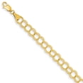 thumbnail image 1 of 14K Yellow Gold bracelet Charm 8 in 7 mm Solid Triple Link, 1 of 1