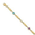 thumbnail image 1 of 14K Yellow Gold bracelet Gemstones Aquamarine Blue 7 in 5 mm, 1 of 4