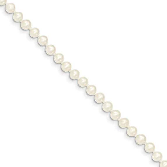 14K Yellow Gold bracelet Gemstones Pearl Freshwater Near Round White 7.5 in 4.5 mm