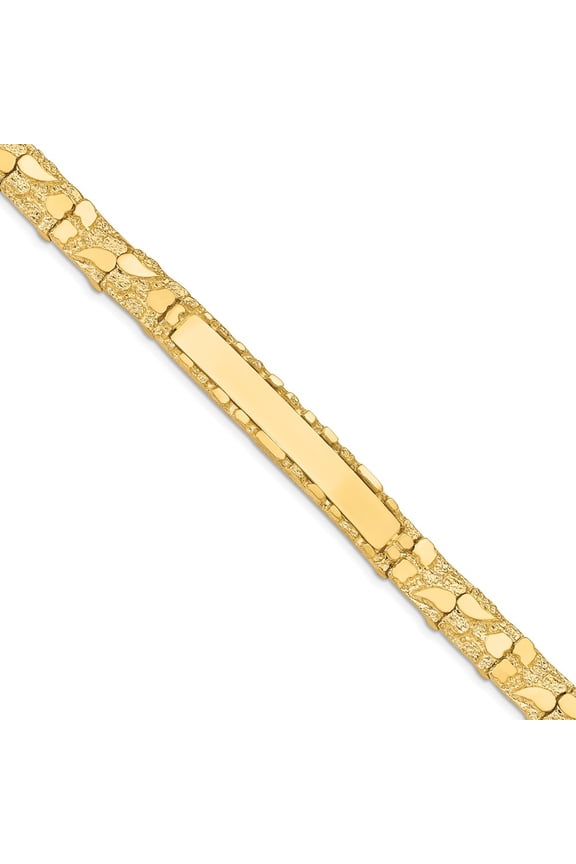 14K Yellow Gold bracelet ID 7 in mm 7mm Nugget