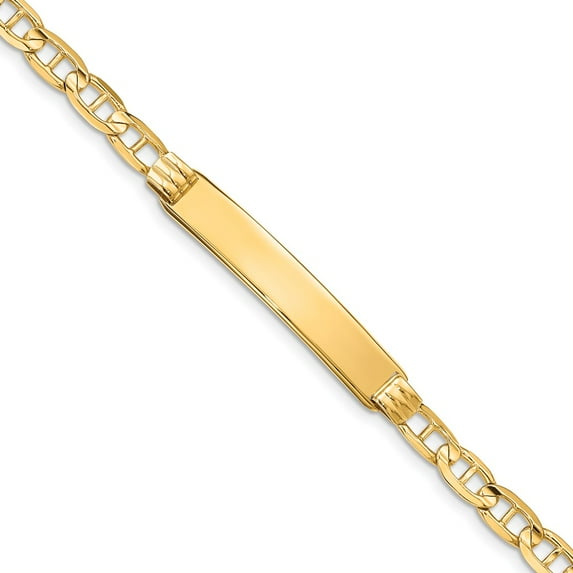 14K Yellow Gold bracelet ID Anchor 8 in mm