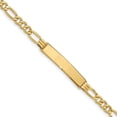 thumbnail image 1 of 14K Yellow Gold bracelet ID Figaro 7 in 8 mm 6 Semi-Solid Link, 1 of 3
