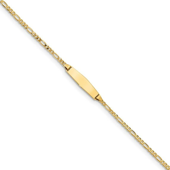 14K Yellow Gold bracelet ID Figaro 8 in 5.5 mm 2.5