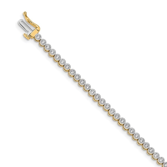 14K Yellow Gold bracelet Lab Grown Diamond SI1 SI2, G H I, Tennis