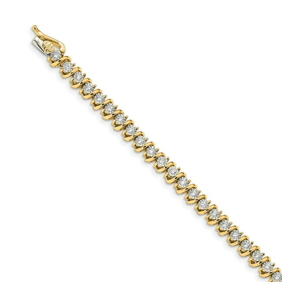 14K Yellow Gold bracelet Lab Grown Diamond SI1 SI2, G H I,
