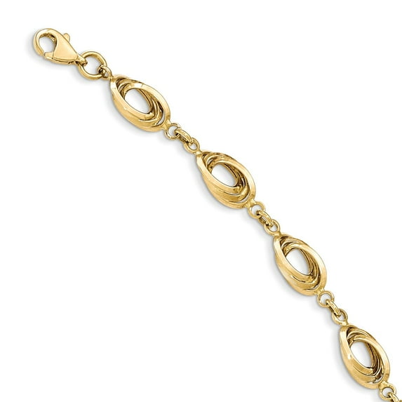 14K Yellow Gold bracelet Links 7.5 in Polished Fancy Link