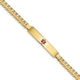 thumbnail image 1 of 14K Yellow Gold bracelet Medical Curb Alert Red 7 in 8 mm 5.8, 1 of 3