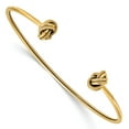 thumbnail image 1 of 14K Yellow Gold bracelet Polished & Textured Love Knot Flexible Cuff Bangle, 1 of 2