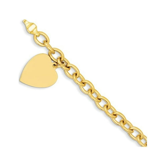 14K Yellow Gold bracelet with Stations 7.5 in 17 mm 7