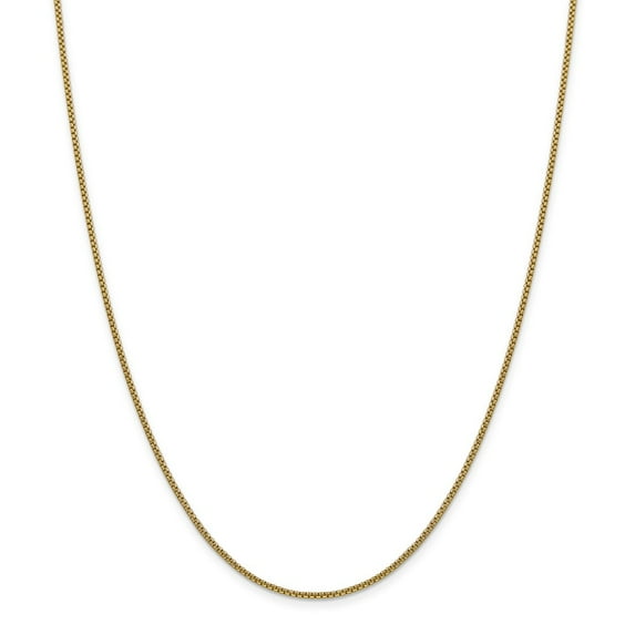 14K Yellow Gold chain Box 20 in 1.5 mm 1.5mm Hollow Round