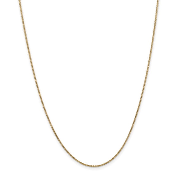 14K Yellow Gold chain Cable 18 in 1.4 mm Round