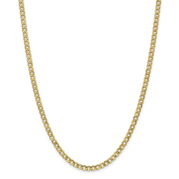14K Yellow Gold chain Curb 20 in 4.3 mm 4.3mm Semi-Solid Link