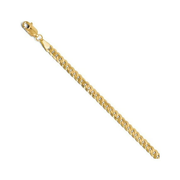 14K Yellow Gold chain Curb 24 in 3.9 mm 3.9mm Flat Beveled