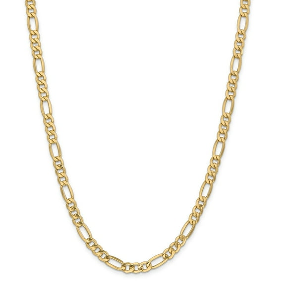14K Yellow Gold chain Figaro 18 in 6.25 mm 6.25mm Semi-Solid