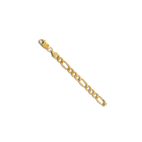 14K Yellow Gold chain Figaro 20 in 6.25 mm 6.25mm Flat